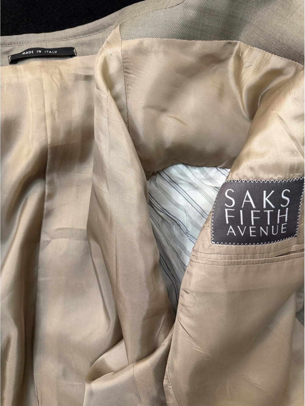 Armani Collezioni Beige Men's Blazer Made in Italy